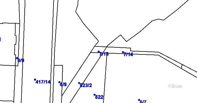Parcela st. 7/18 v KÚ Muglinov, Katastrální mapa