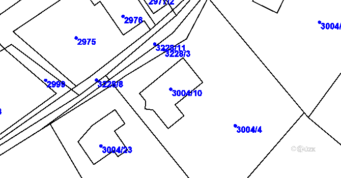 Parcela st. 3004/10 v KÚ Radvanice, Katastrální mapa
