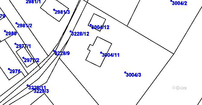 Parcela st. 3004/11 v KÚ Radvanice, Katastrální mapa