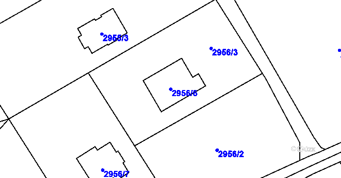 Parcela st. 2956/6 v KÚ Radvanice, Katastrální mapa
