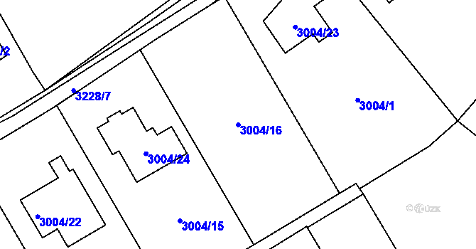 Parcela st. 3004/16 v KÚ Radvanice, Katastrální mapa