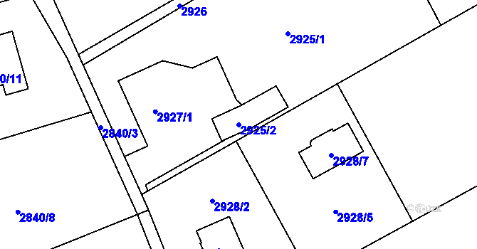 Parcela st. 2925/2 v KÚ Radvanice, Katastrální mapa