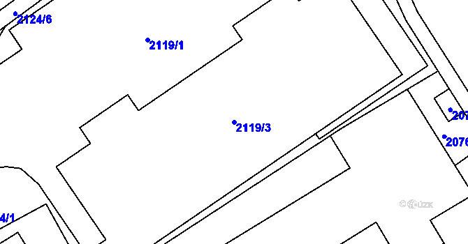 Parcela st. 2119/3 v KÚ Radvanice, Katastrální mapa