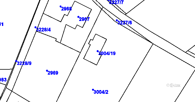 Parcela st. 3004/19 v KÚ Radvanice, Katastrální mapa