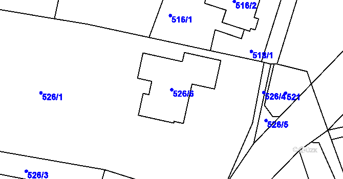 Parcela st. 526/6 v KÚ Radvanice, Katastrální mapa