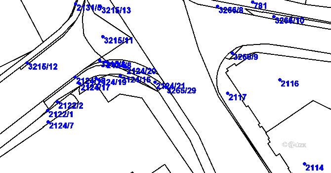 Parcela st. 3265/29 v KÚ Radvanice, Katastrální mapa