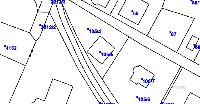 Parcela st. 105/5 v KÚ Radvanice, Katastrální mapa