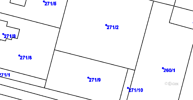Parcela st. 271/2 v KÚ Radvanice, Katastrální mapa