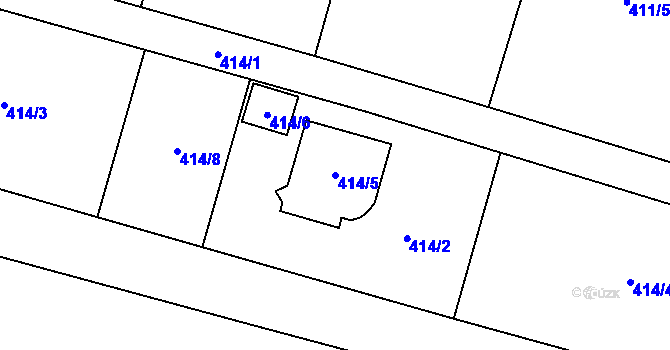 Parcela st. 414/5 v KÚ Radvanice, Katastrální mapa