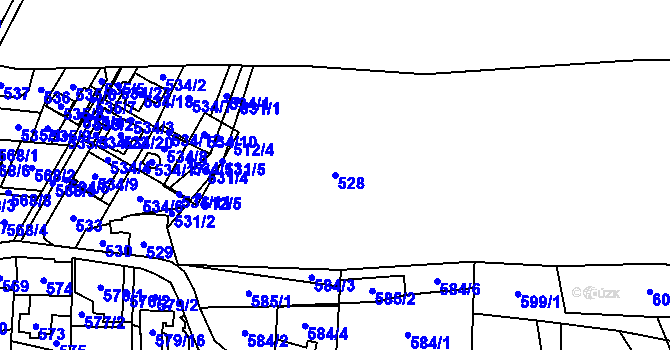 Parcela st. 528 v KÚ Radvanice, Katastrální mapa