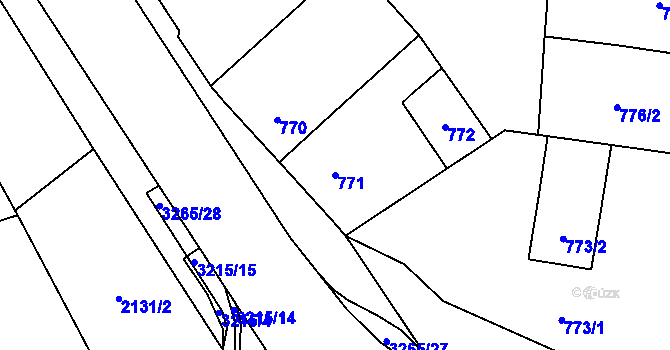 Parcela st. 771 v KÚ Radvanice, Katastrální mapa