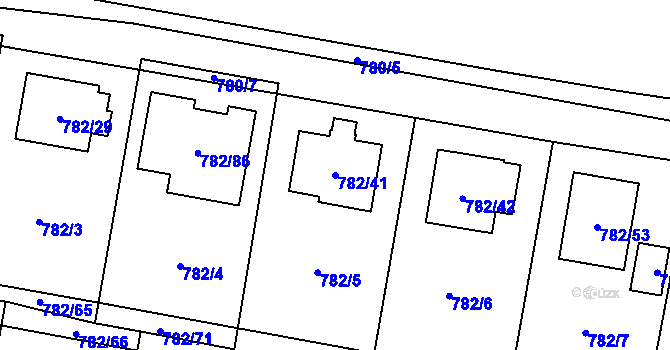 Parcela st. 782/41 v KÚ Radvanice, Katastrální mapa