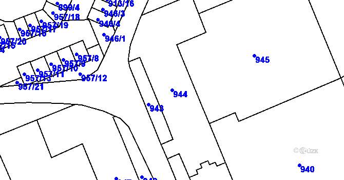 Parcela st. 944 v KÚ Radvanice, Katastrální mapa