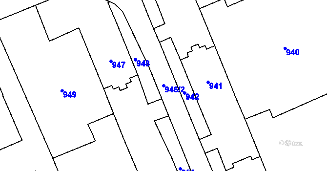 Parcela st. 946/2 v KÚ Radvanice, Katastrální mapa