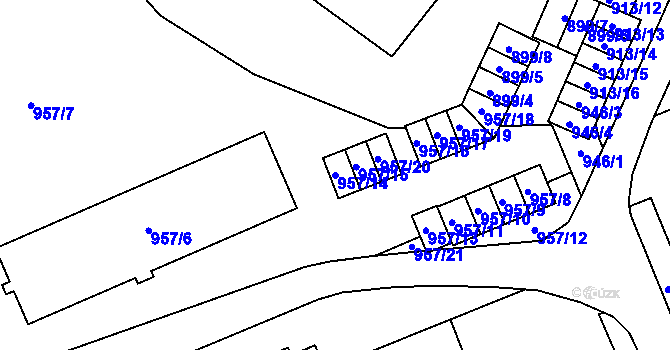Parcela st. 957/14 v KÚ Radvanice, Katastrální mapa