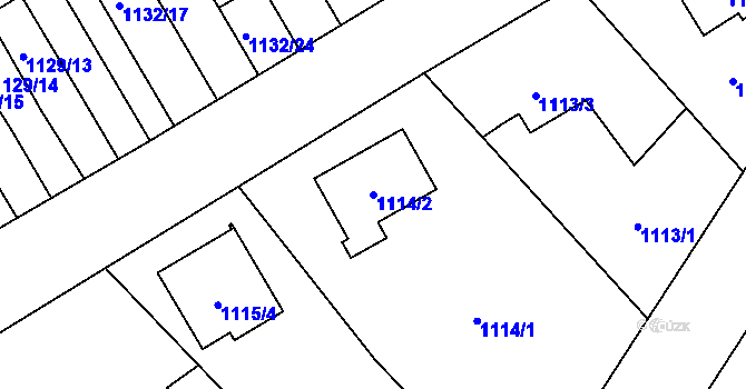Parcela st. 1114/2 v KÚ Radvanice, Katastrální mapa