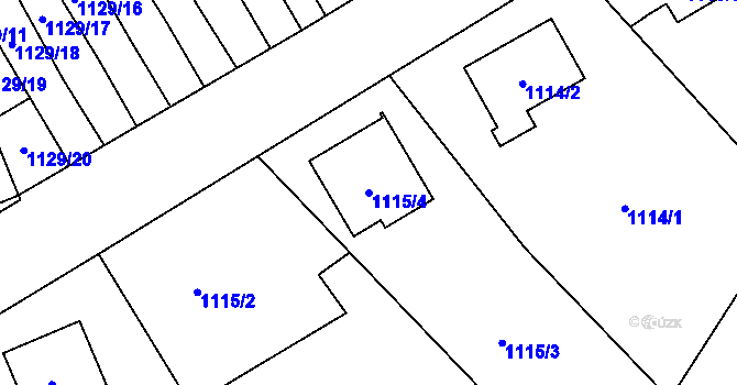 Parcela st. 1115/4 v KÚ Radvanice, Katastrální mapa