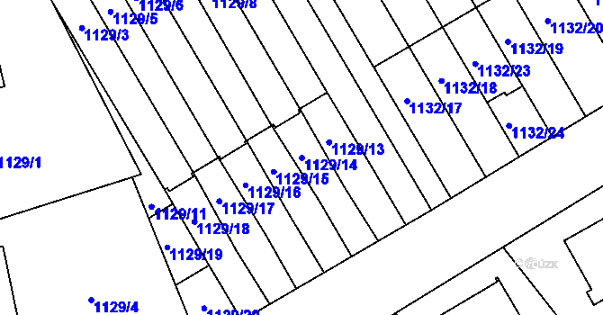 Parcela st. 1129/14 v KÚ Radvanice, Katastrální mapa