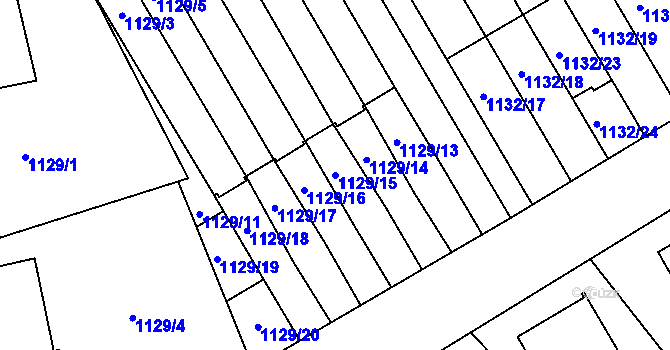 Parcela st. 1129/15 v KÚ Radvanice, Katastrální mapa