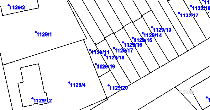 Parcela st. 1129/18 v KÚ Radvanice, Katastrální mapa