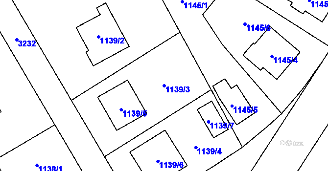 Parcela st. 1139/3 v KÚ Radvanice, Katastrální mapa