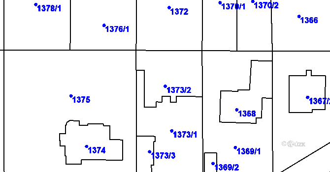 Parcela st. 1373/2 v KÚ Radvanice, Katastrální mapa