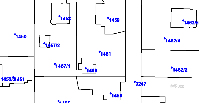 Parcela st. 1461 v KÚ Radvanice, Katastrální mapa