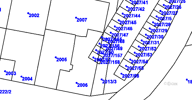 Parcela st. 2027/50 v KÚ Radvanice, Katastrální mapa