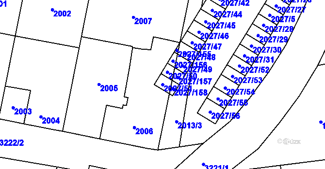 Parcela st. 2027/51 v KÚ Radvanice, Katastrální mapa