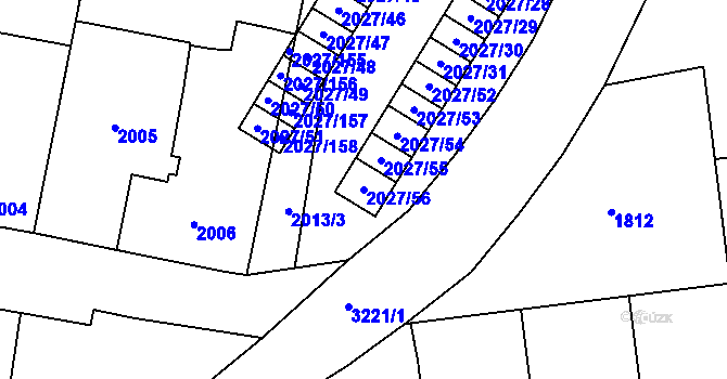 Parcela st. 2027/56 v KÚ Radvanice, Katastrální mapa