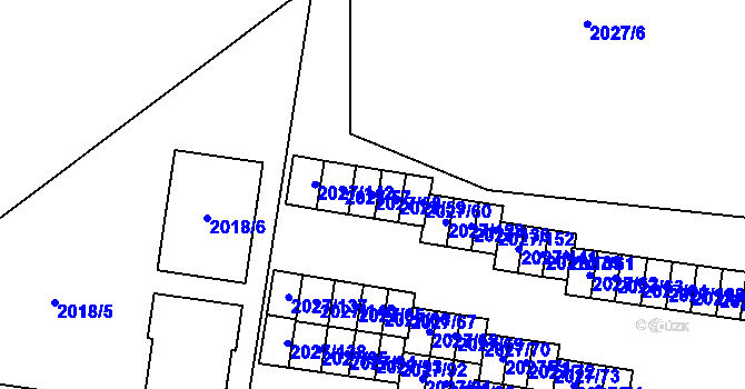 Parcela st. 2027/58 v KÚ Radvanice, Katastrální mapa