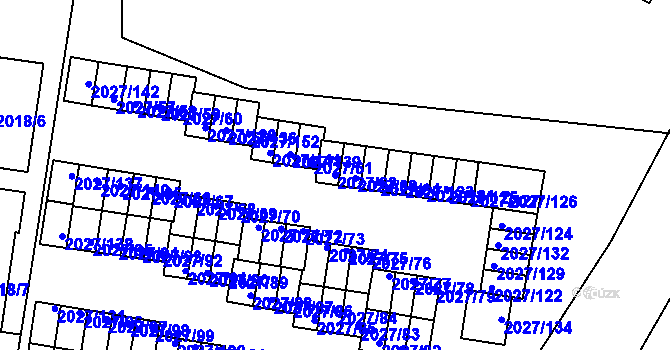 Parcela st. 2027/62 v KÚ Radvanice, Katastrální mapa