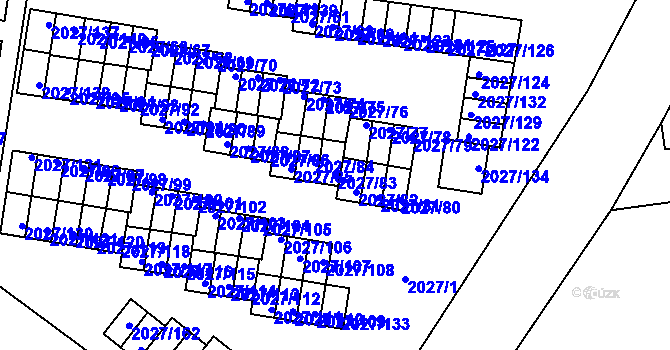 Parcela st. 2027/83 v KÚ Radvanice, Katastrální mapa