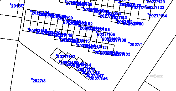 Parcela st. 2027/112 v KÚ Radvanice, Katastrální mapa