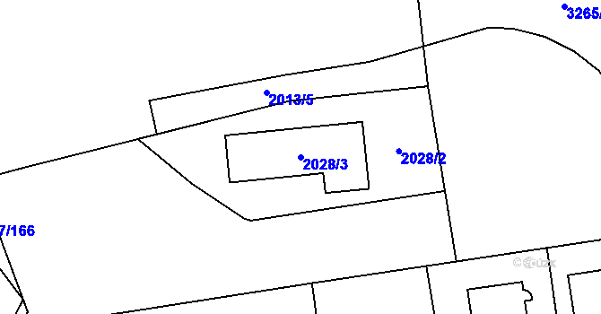 Parcela st. 2028/3 v KÚ Radvanice, Katastrální mapa