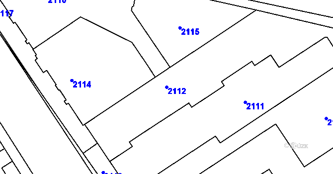Parcela st. 2112 v KÚ Radvanice, Katastrální mapa