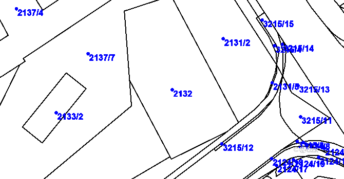 Parcela st. 2132 v KÚ Radvanice, Katastrální mapa