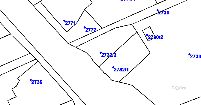 Parcela st. 2732/2 v KÚ Radvanice, Katastrální mapa