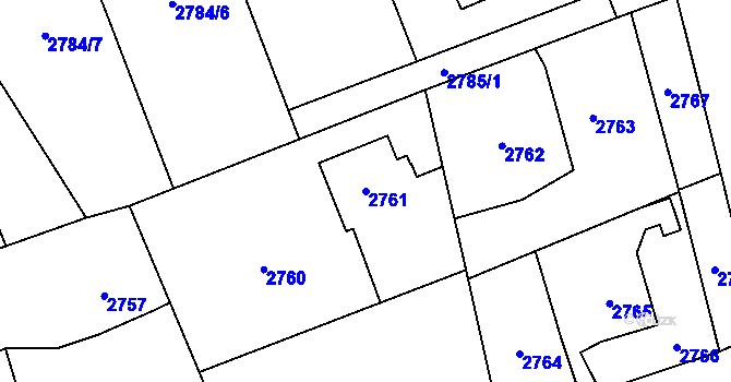 Parcela st. 2761 v KÚ Radvanice, Katastrální mapa