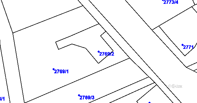 Parcela st. 2769/2 v KÚ Radvanice, Katastrální mapa