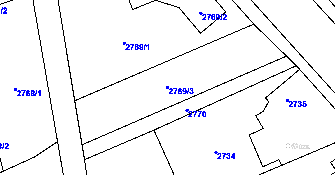 Parcela st. 2769/3 v KÚ Radvanice, Katastrální mapa