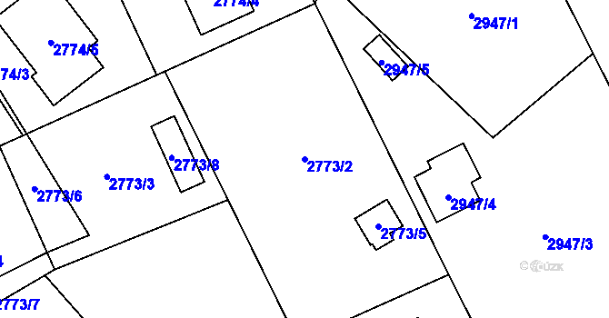 Parcela st. 2773/2 v KÚ Radvanice, Katastrální mapa