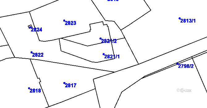 Parcela st. 2821/1 v KÚ Radvanice, Katastrální mapa