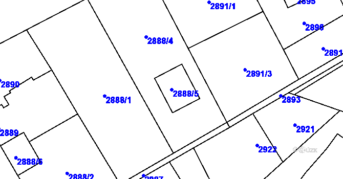Parcela st. 2888/5 v KÚ Radvanice, Katastrální mapa