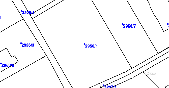 Parcela st. 2958/1 v KÚ Radvanice, Katastrální mapa