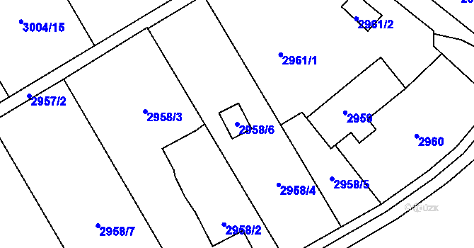 Parcela st. 2958/6 v KÚ Radvanice, Katastrální mapa