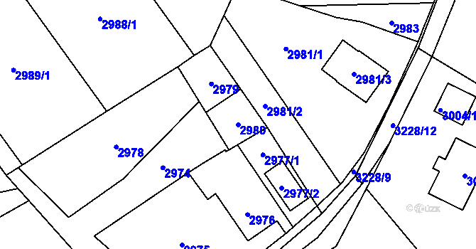 Parcela st. 2980 v KÚ Radvanice, Katastrální mapa