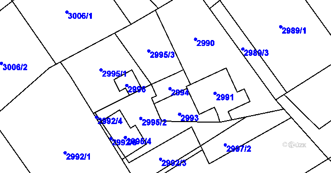 Parcela st. 2994 v KÚ Radvanice, Katastrální mapa