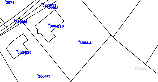 Parcela st. 3004/4 v KÚ Radvanice, Katastrální mapa