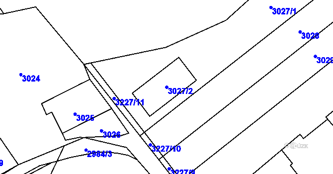 Parcela st. 3027/2 v KÚ Radvanice, Katastrální mapa